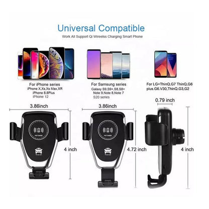 Car Phone Holder Wireless Car Charger 10W Qi Fast Charging Car Charger