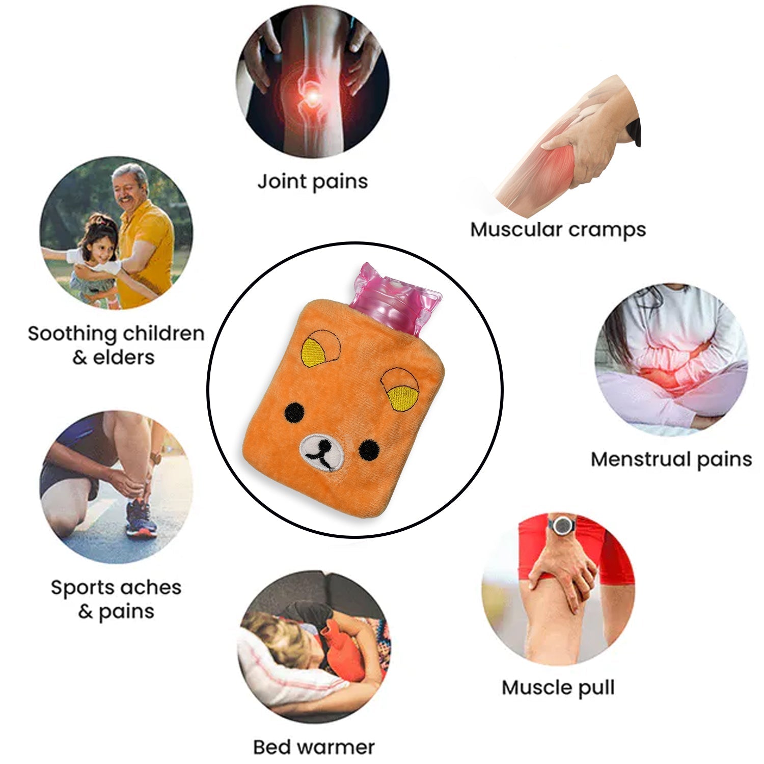 Panda print hot water bottle