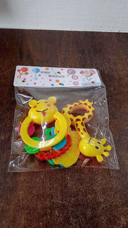 3 Pcs Set Colorful Animal Shape Baby Rattle Toy