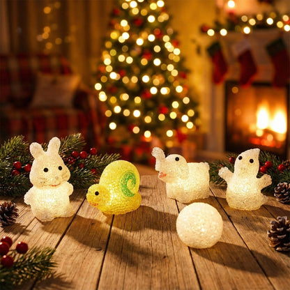 Christmas MULTI SHAPE SMALL LIGHT LAMPS LED SHAPE CRYSTAL  CHRISTMAS NIGHT LIGHT LAMP (6 PC SET)