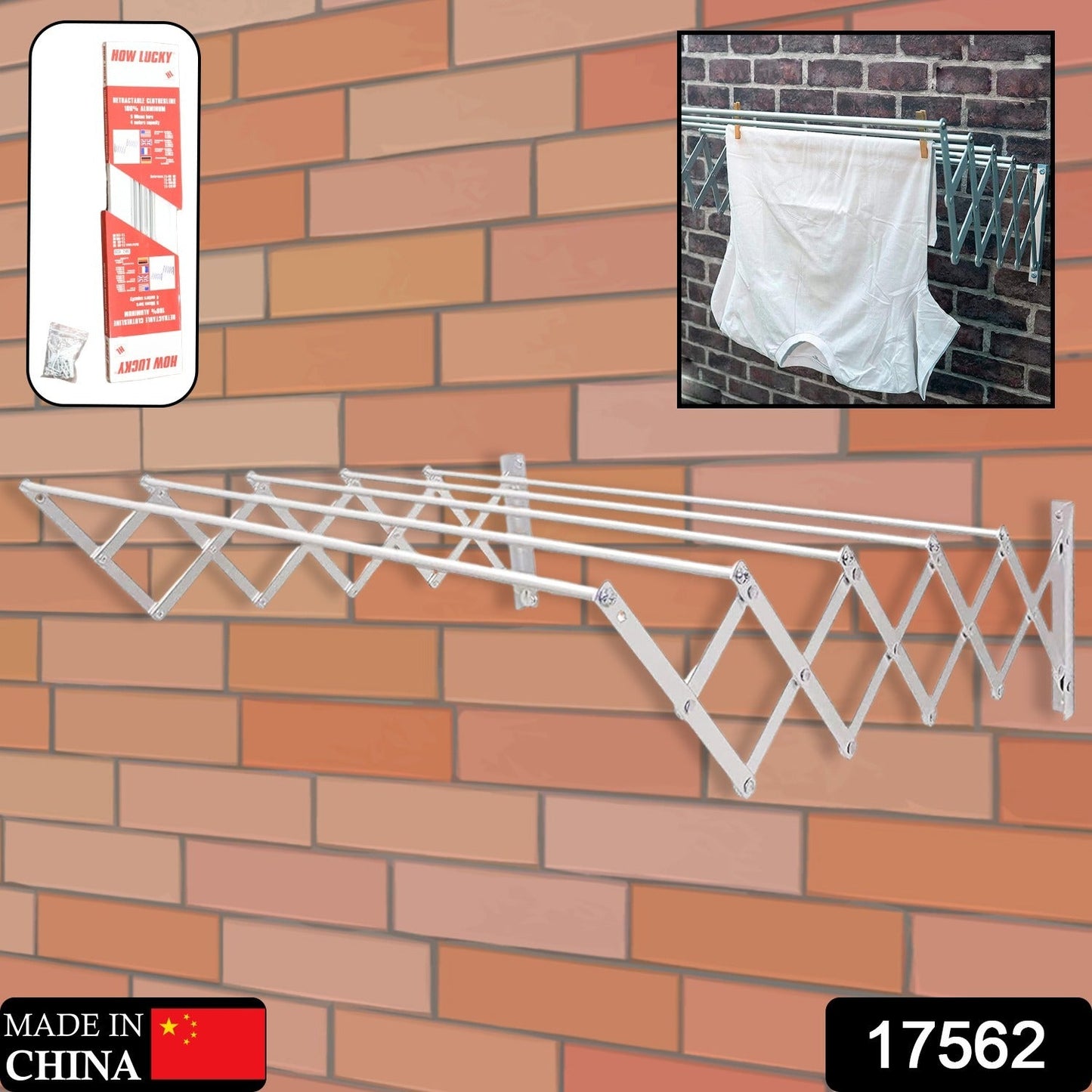 Foldable Extendable Clothes Drying Rack for Bathroom & Balcony