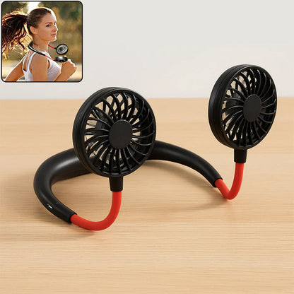 Portable USB Rechargeable Neck Fan – Hands-Free Cooling Fan
