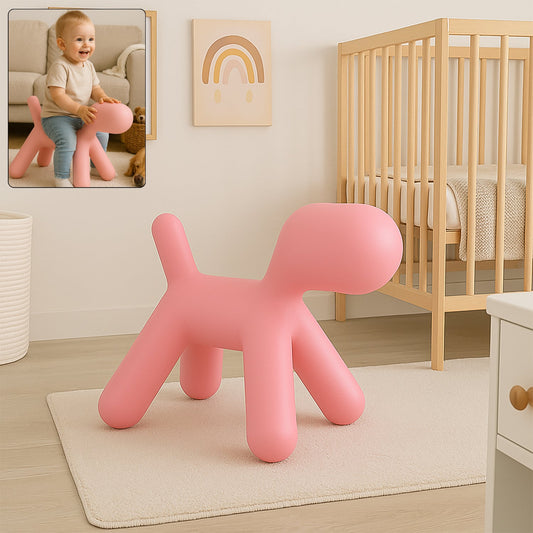 Plastic Cute Animal Puppy Chair Dog Low Footstool for Bedroom Living