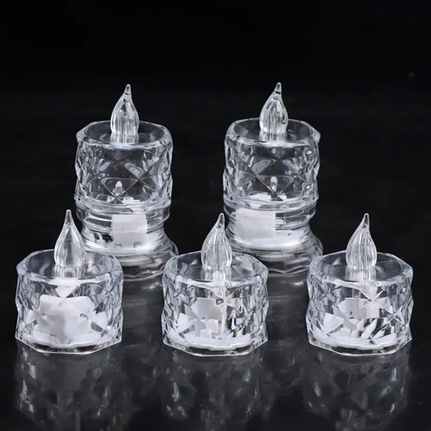 Flameless Acrylic LED Tealight Candles for Festival Decor (24 Pc)