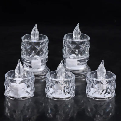 Flameless Acrylic LED Tealight Candles for Festival Decor (24 Pc)