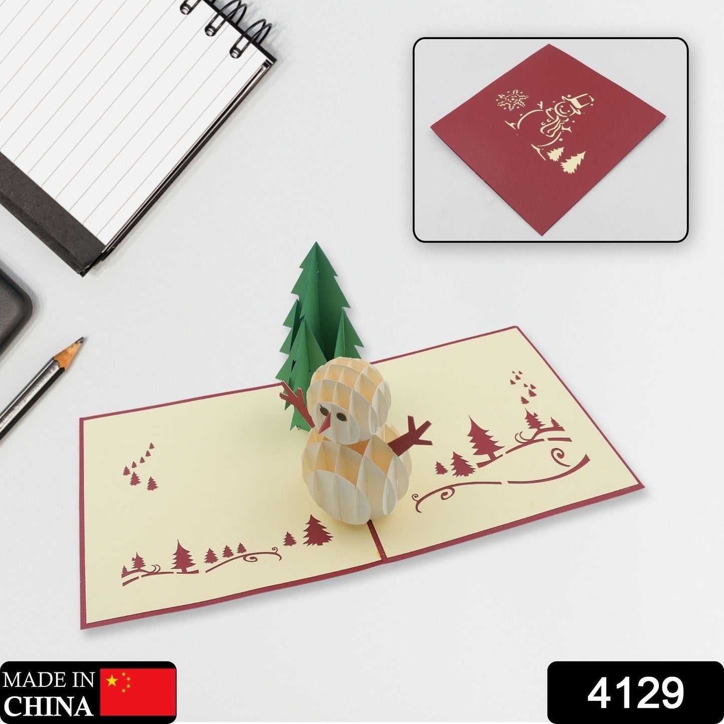 3D -Up Greeting Card (1 Pc): Birthday, Love, Christmas