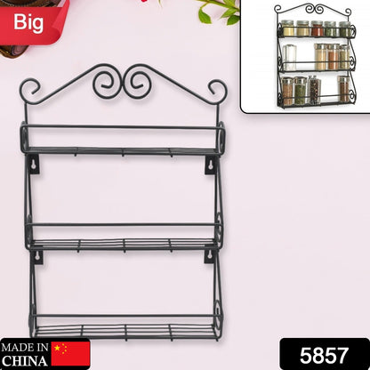 Big Wall Mounted Iron Wall Shelf with 3 Storage Racks for Kitchen
