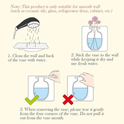 Wall Hanging Silicone Flower Pot Sticker Plant Rack for Decoration (MultiColour)