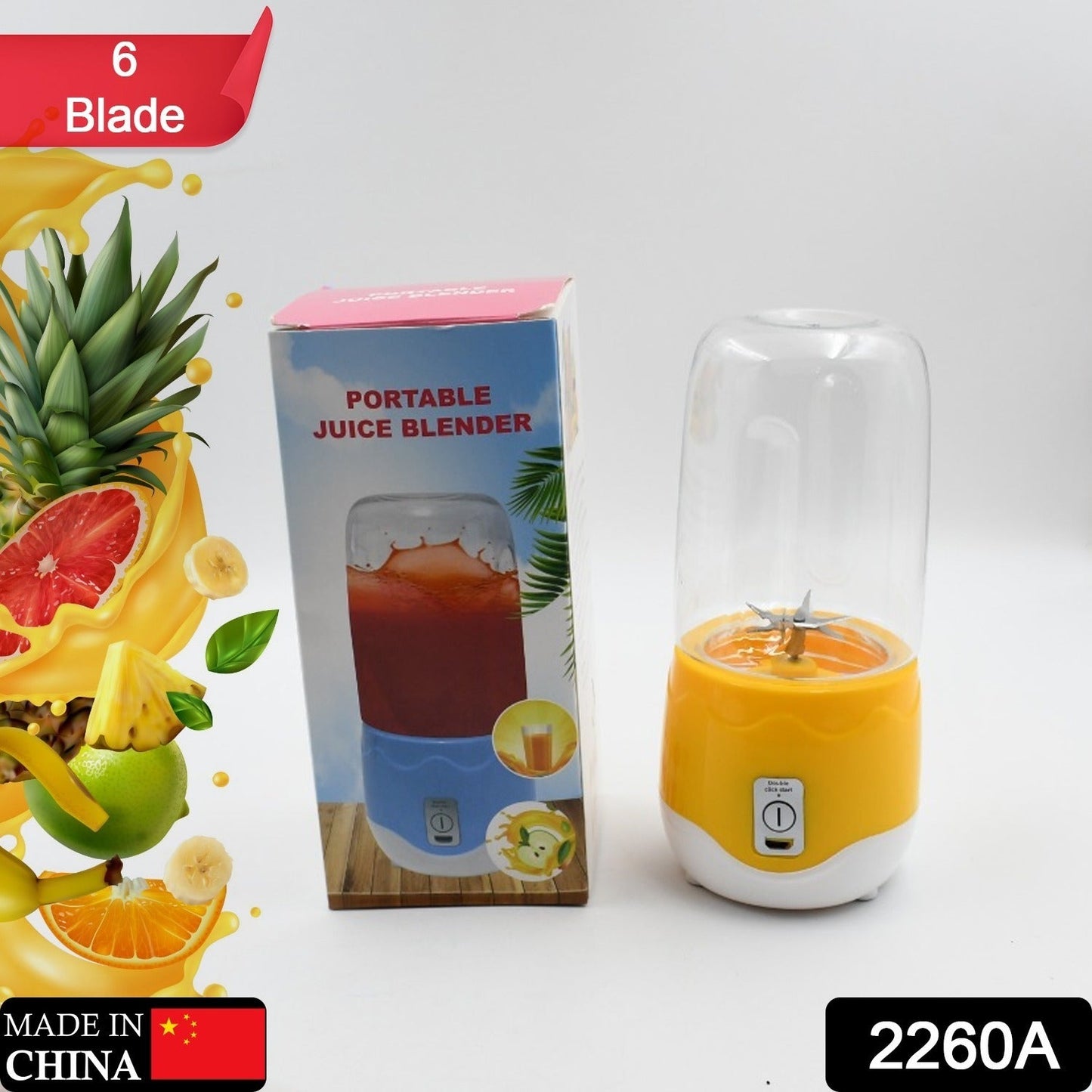 Portable Electric USB Juice Maker 6 blade Blender Grinder  - 400ml