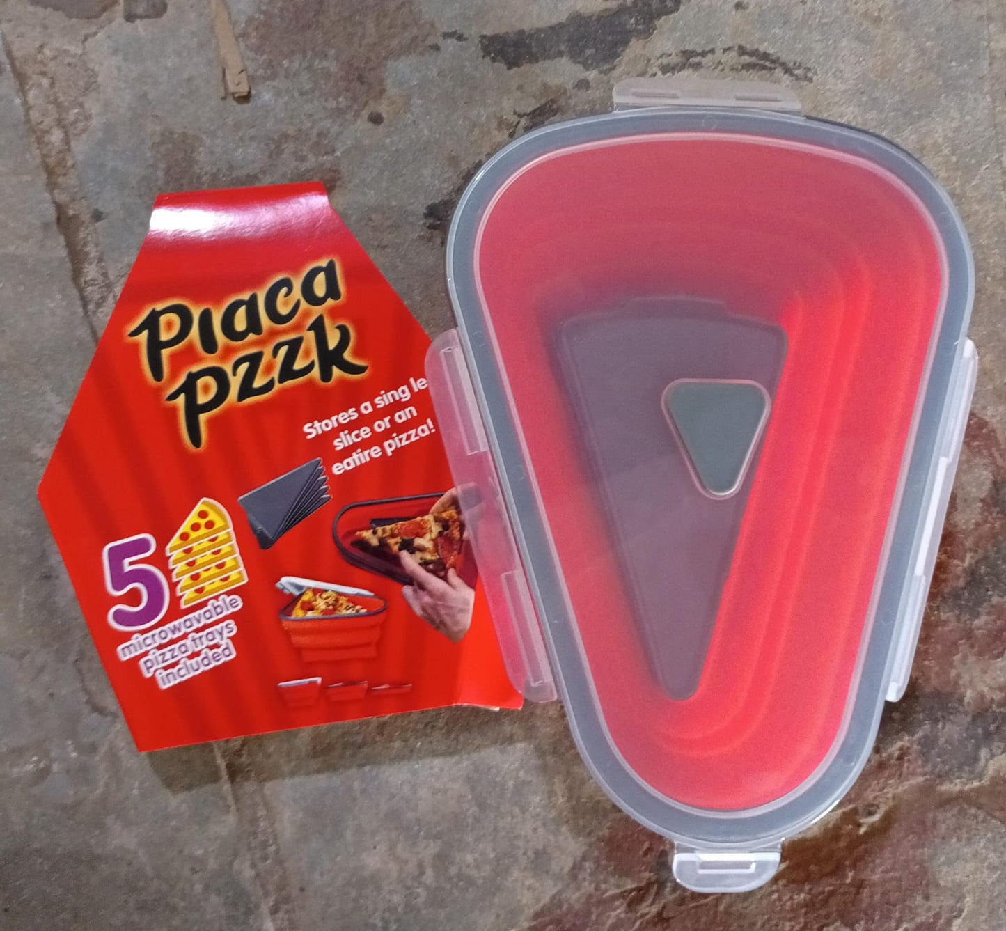 Reusable Expandable Pizza Storage Container with 5 Microwavable Trays