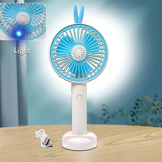 Mini Portable Hand Fan Fan With Led Light Fan (Battery Not Include)