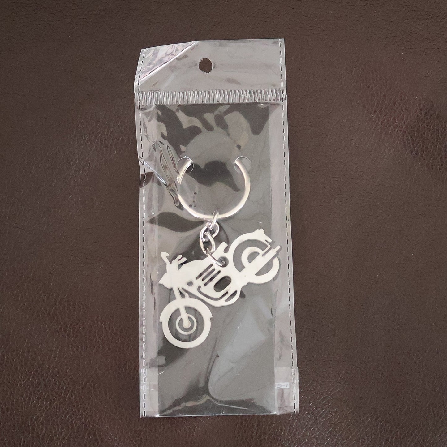 Motorcycle Silhouette Metal Keychain - (1 Pc)
