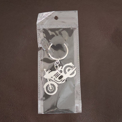 Motorcycle Silhouette Metal Keychain - (1 Pc)