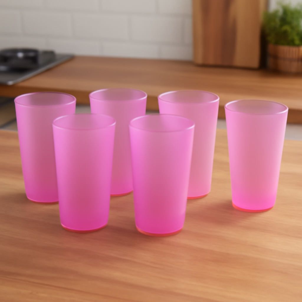 Large Glass Set – for Kitchens & Offices, Perfect for Water & Beverages (6-Piece)