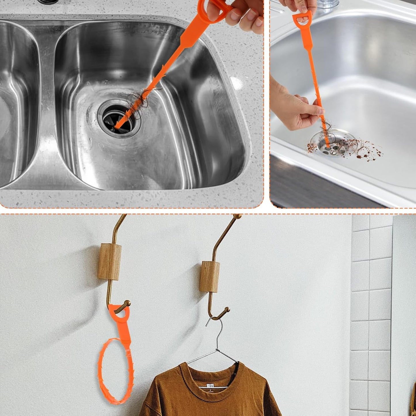 Flexible Sink & Drain Cleaning Stick – 50 cm Long (Pack of 3)