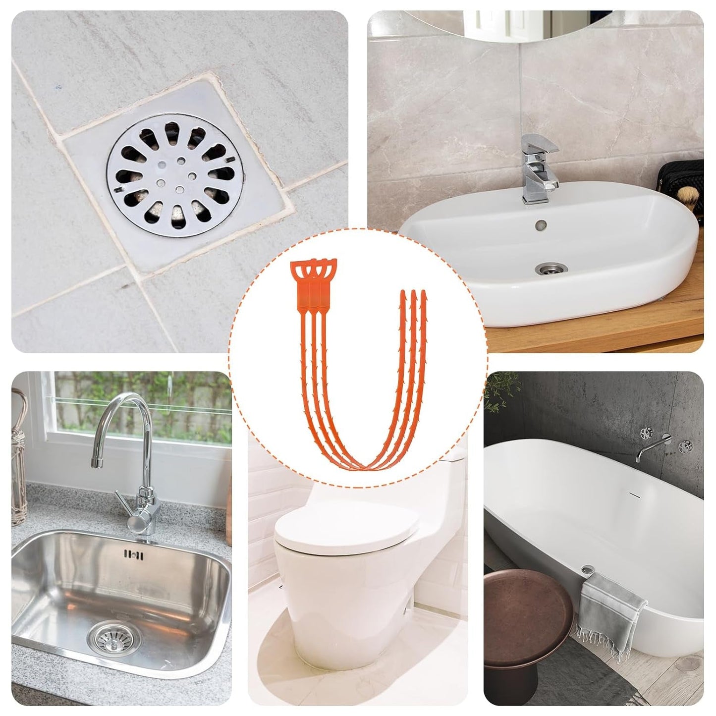 Flexible Sink & Drain Cleaning Stick – 50 cm Long (Pack of 3)