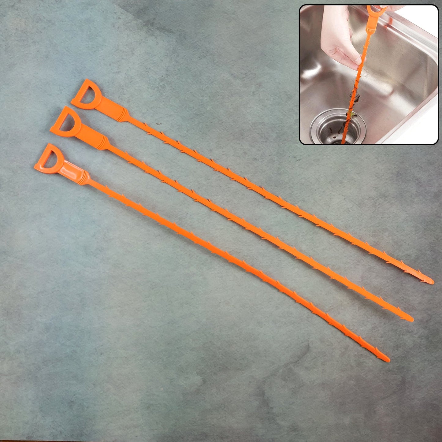 Flexible Sink & Drain Cleaning Stick – 50 cm Long (Pack of 3)