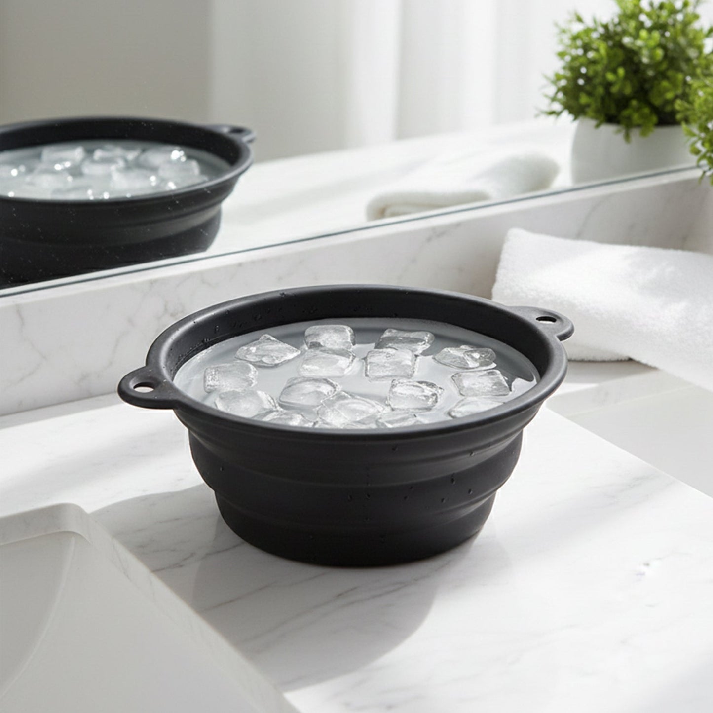 Portable Foldable Silicone Ice Bath Bowl (1 Pc)