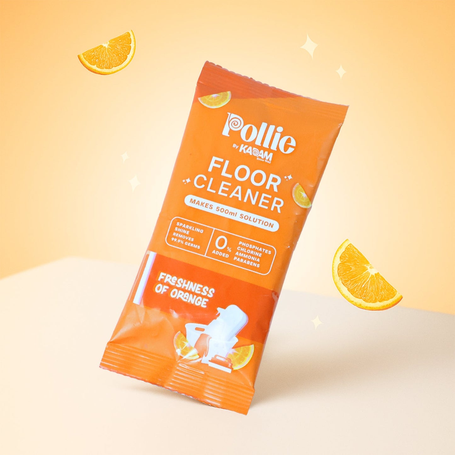 Pollic Kadam Concentrated Floor Cleaner Sachet – Orange Fresh Fragrance (50 Gm)