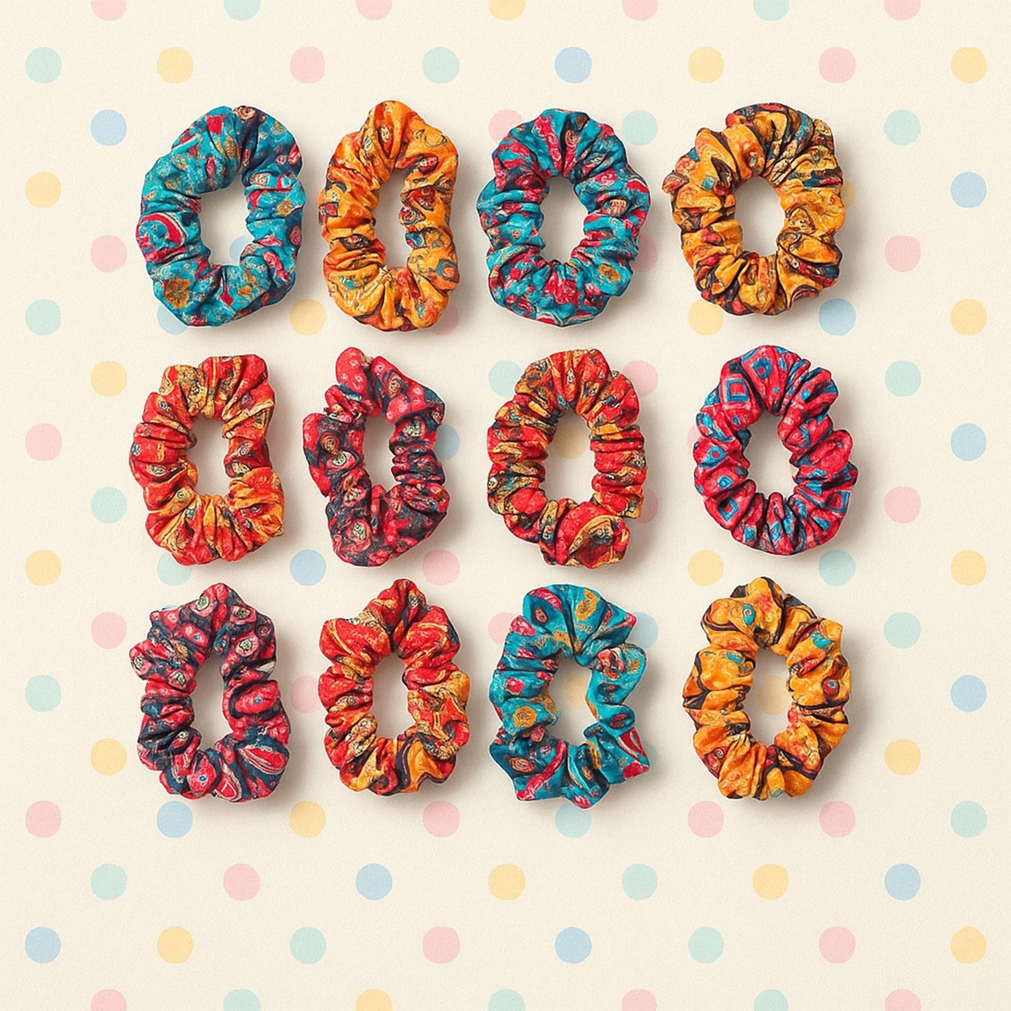 Set of 12 Stylish Printed Fabric Hairband