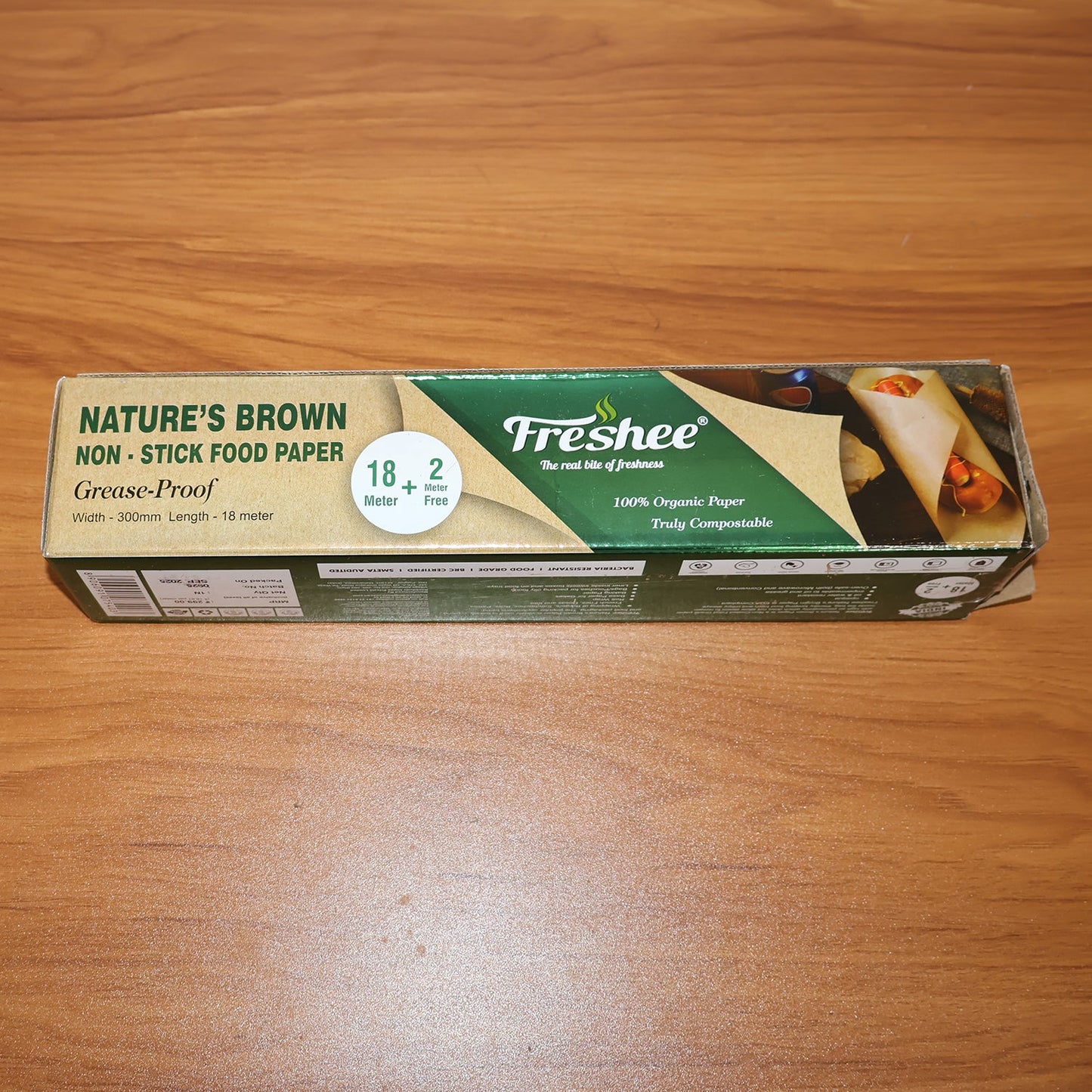 Freshee Nature’s Brown Non-Stick Food Paper 18 Meter + 2 Meter Free (Total 20 Meter)