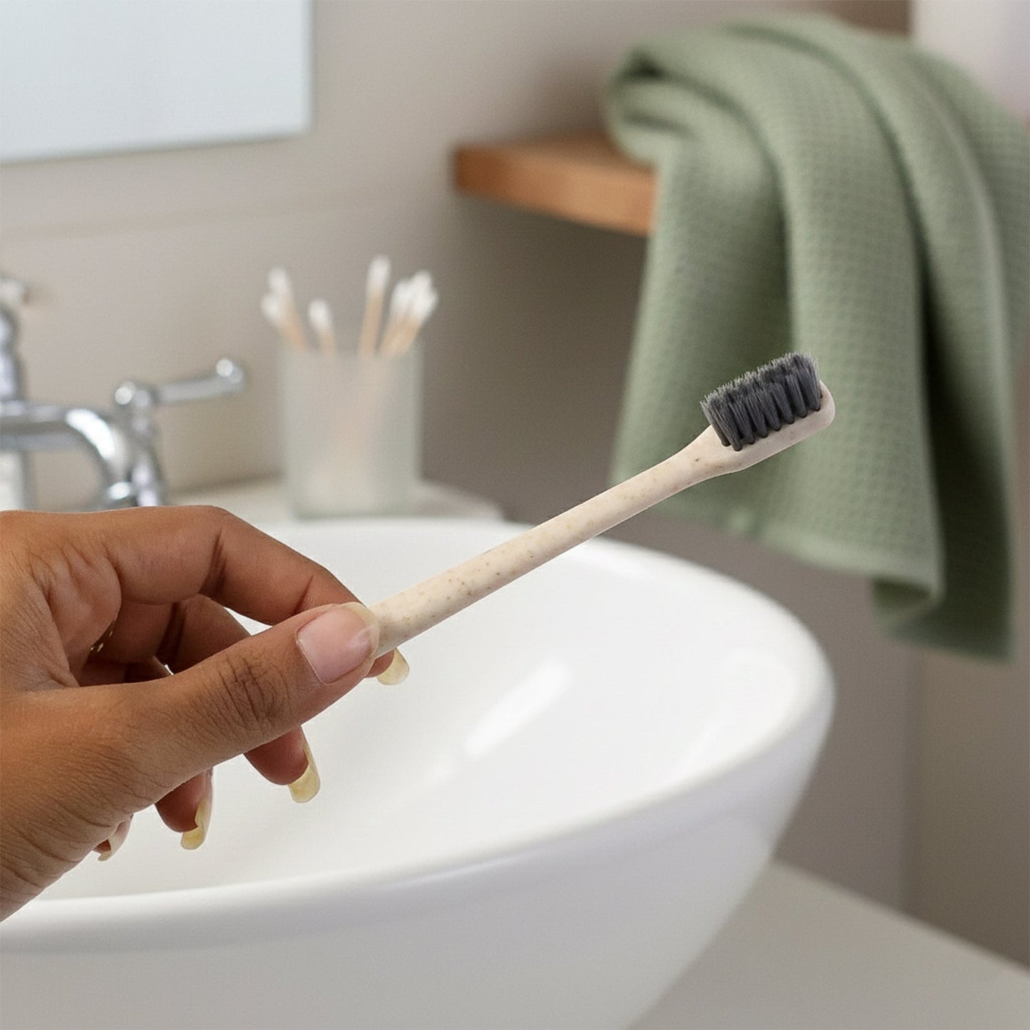 Wheat Straw Soft-Bristle Toothbrush for Deep Cleaning & Dental Care (1 Pc)