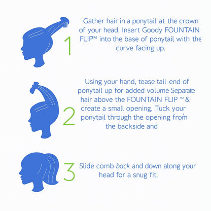 Ponytail Comb with Elastic Loop - (1 Pc)