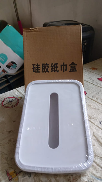 Simple Silicone Tissue Holder – Cube/Cylinder Tissue Box for Bathroom, Office