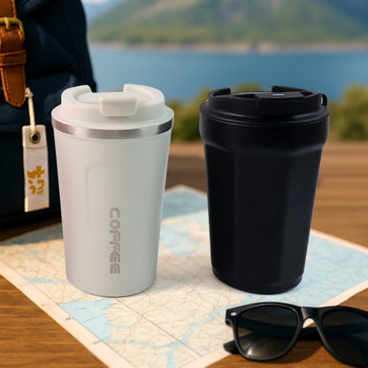 Stainless Steel Coffee Travel bottle with Lid 450 ML Approx, Tumbler (1 Pc)
