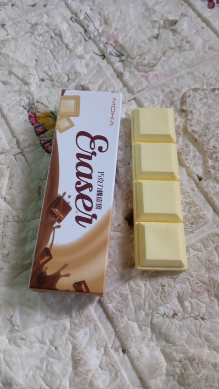 3D Chocolate Shaped Soft Pencil Erasers for Kids School Rewards (1 Pc 4 Grid)