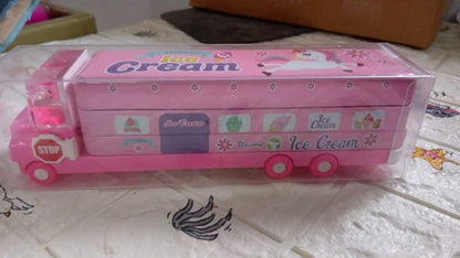Double Decker Magic Truck Compass Multi Level Metal Pencil Case