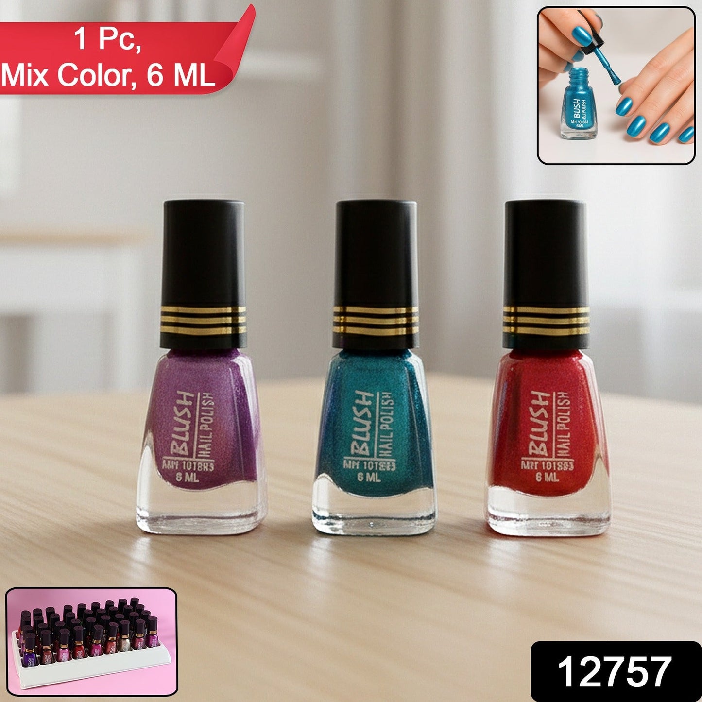 Blush Metallic Mini Nail Polish (Mix Color / 6 ML / 1 Pc)