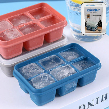 6 Grid Silicone Ice Tray Used In All Kinds Of Places Like Household Kitchens  (1 Pc)