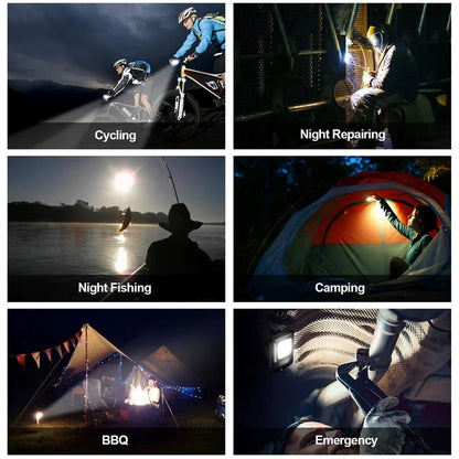 Mini Rechargeable Keychain Flashlight - 4 Light Modes Folding Bracket & Magnetic Base