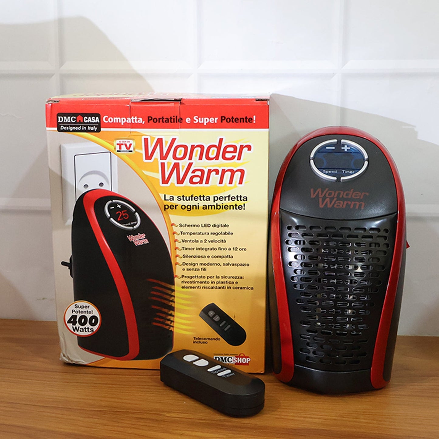 Wonder Warm 400W Wall Plug Room Heater with Remote Control (1 Pc)