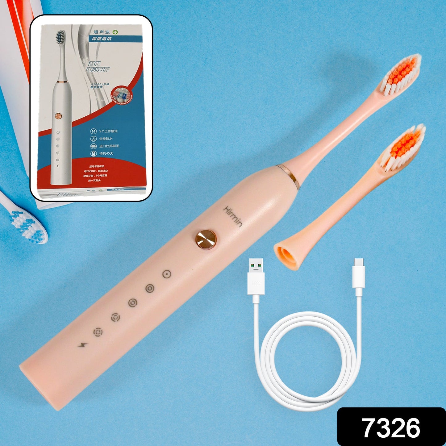 Electric Toothbrush for Adults & Teens – Deep Cleaning with Extra Brush Heads