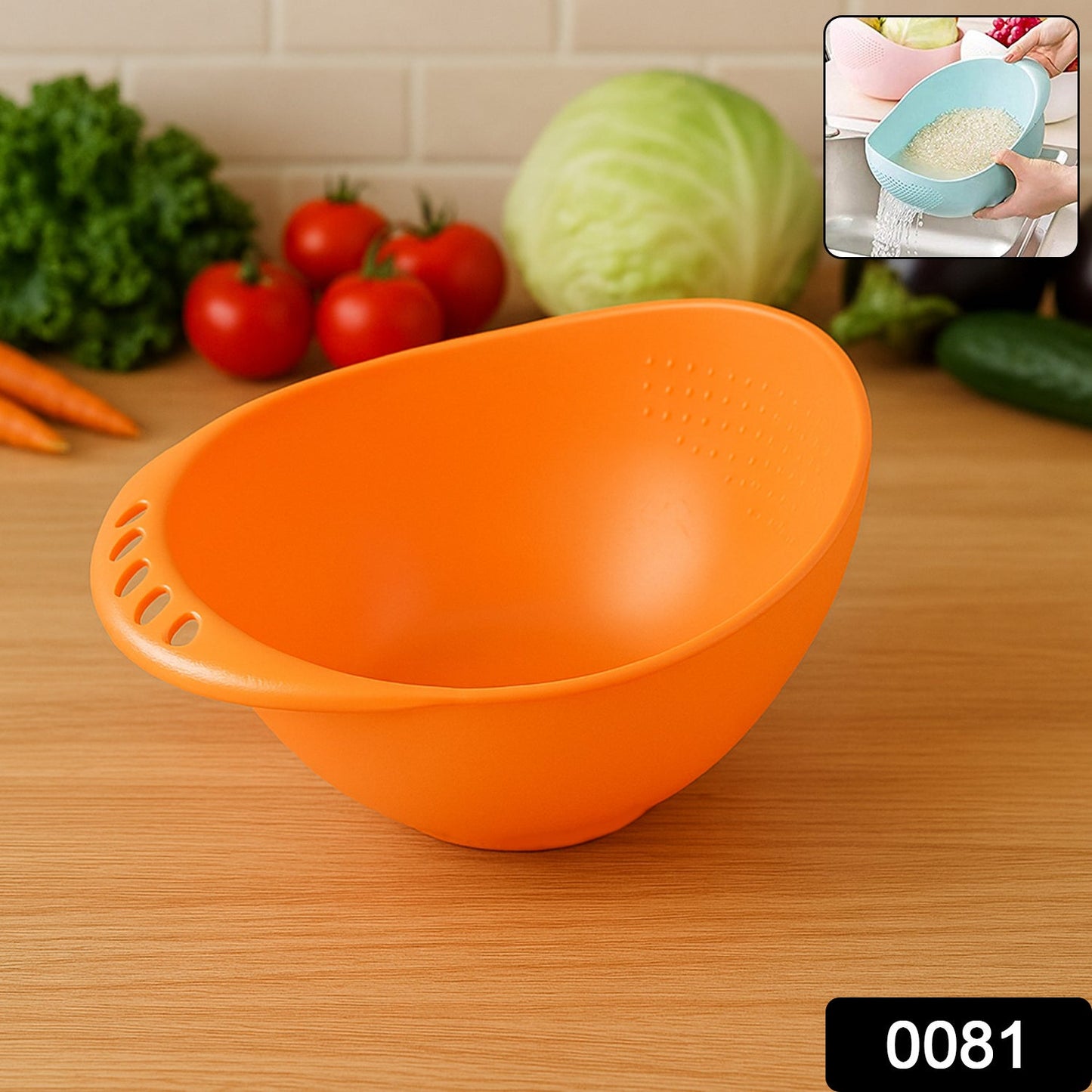 Virgin Rice Bowl Plastic Strainer, Water Strainer | Vegetable & Fruits Washing