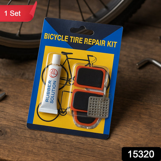 Bicycle Tire Repair Kit – Portable Puncture Repair Set with Adhesive (1 Set / Mix Design)